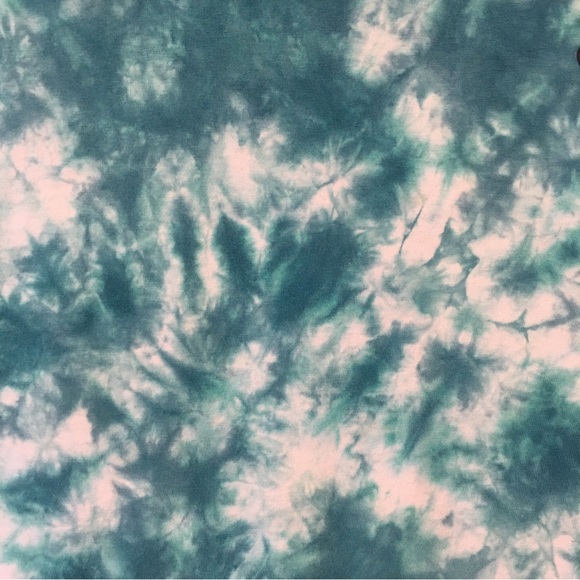 Flirtitude Active dyed long sleeve tee evil eye Sz Lg. Blue-green teal white EUC - Picture 4 of 9